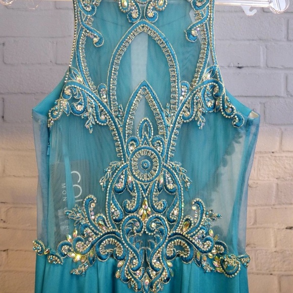 Mon Cheri 'Colette' High Neck Prom Gown - Picture 8 of 10